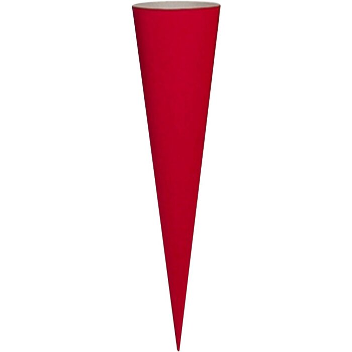 Bolsa de manualidades cono escolar cartón de color rojo 70 cm