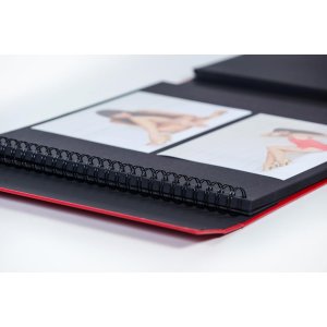 HNFD Maxi Álbum de Fotos Lona rojo 34,5x33 cm 100 páginas negras