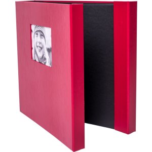 HNFD Maxi Álbum de Fotos Lona rojo 34,5x33 cm 100 páginas negras