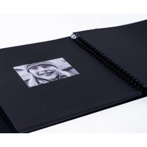 HNFD Maxi Álbum de Fotos Lona negro 34,5x33 cm 100 páginas negras