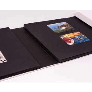 HNFD Maxi Álbum de Fotos Lona blanco 34,5x33 cm 100 páginas negras