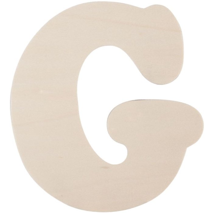 Letra de madera G 11 cm