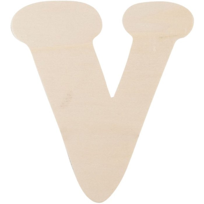 Letra de madera V 11 cm