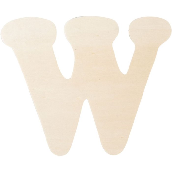 Letra de madera W 11 cm