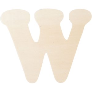 Letra de madera W 11 cm