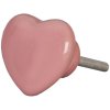 Clayre & Eef 62320 Pomo de puerta 4 cm Cerámica rosa en forma de corazón