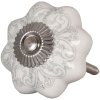 Clayre & Eef 62341 Pomo Puerta Ø 4,5 cm Cerámica Gris Blanco
