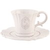 6CE0273 Taza y Plato Clayre Eef QUEEN OF BIRDS - Natural