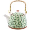 6CETE0023 Tetera blanca-verde by Clayre Eef