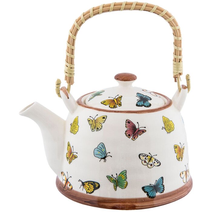 6CETE0025 Tetera Natural-Mariposas by Clayre Eef