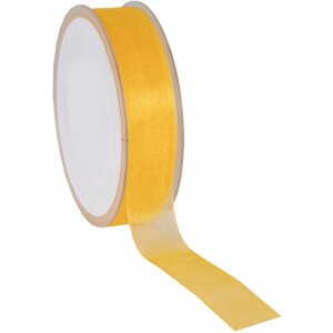 Cinta de organza 50 metros x25 mm amarilla