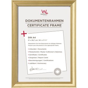 Marco Walther Lounge oro 21x29,7 cm Marco para certificado DIN A4