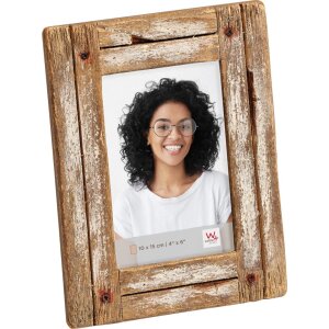 Marco de madera Walther Dupla 10x15 cm blanco-naturaleza