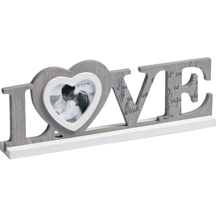 Marco decorativo LOVE para 1 foto 8x7,7 cm