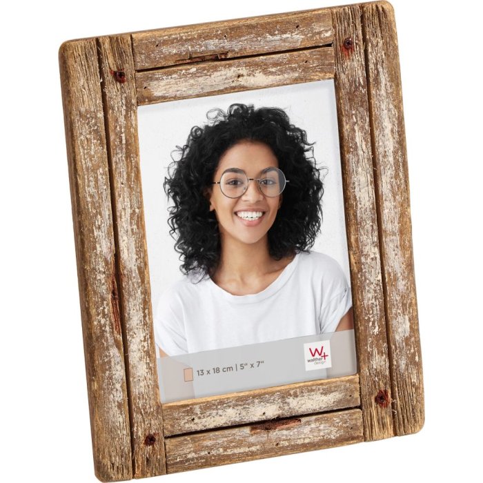 Marco de madera Walther Dupla 13x18 cm blanco-naturaleza