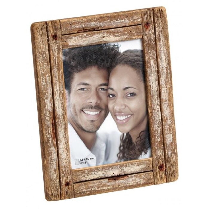 Marco de fotos de madera Walther Dupla 15x20 cm blanco-naturaleza