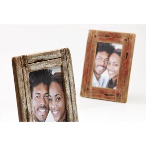 Marco de fotos de madera Walther Dupla 15x20 cm blanco-naturaleza