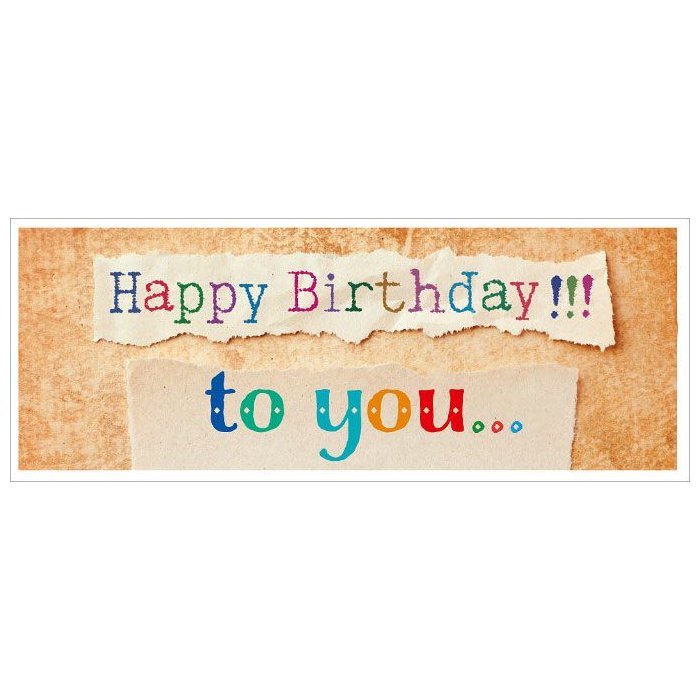 Artebene tarjeta de cumpleaños tipografía 21x8 cm