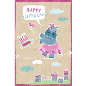 Artebene Tarjeta Cumpleaños Hipopótamo...