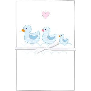 Artebene tarjeta nacimiento patito azul lazo