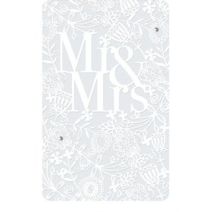 Artebene Tarjeta de boda Sr. y Sra. Láser