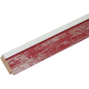Marco de madera Deknudt S43RE 15x20 cm rojo - borde plateado