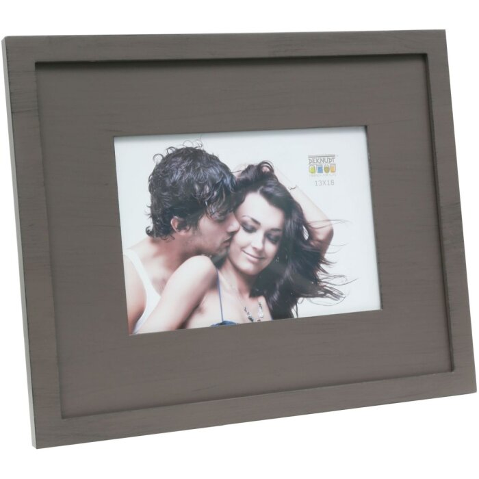 Marco de fotos S67KS paspartú de madera 13x18 cm marrón