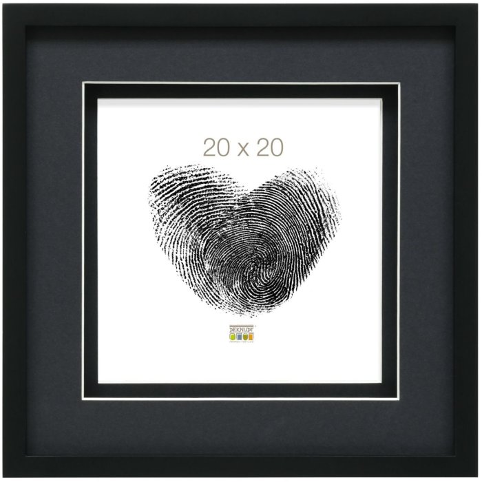 Marco con passepartout madera negro 20,0 x20,0 cm S67NK