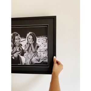 Marco con passepartout madera negro 20,0 x20,0 cm S67NK
