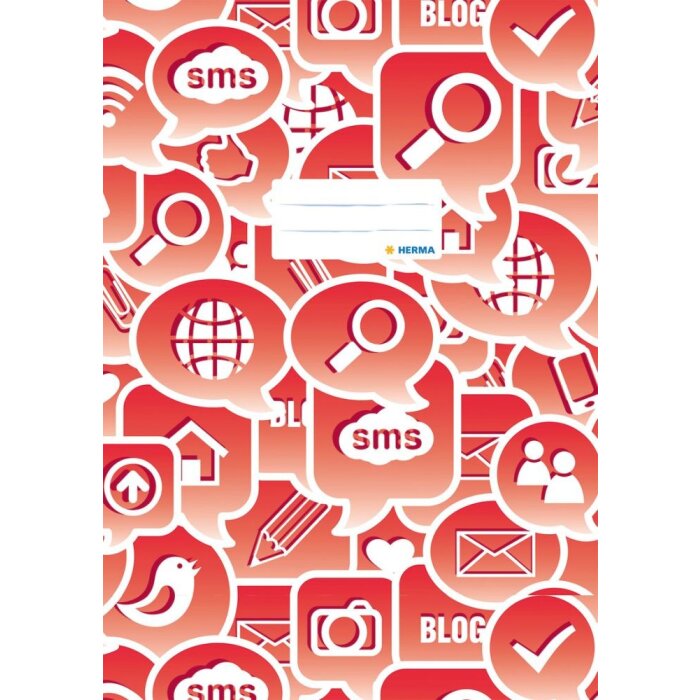 Portada cuaderno A4 Social Icons rojo