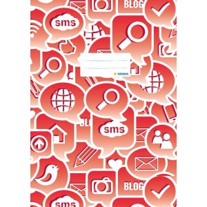 Portada cuaderno A4 Social Icons rojo