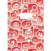 Portada cuaderno A4 Social Icons rojo