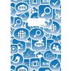 Protector de cuaderno HERMA A4 Social Icons azul