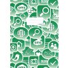 Protector de cuadernillo A4 Iconos sociales verde