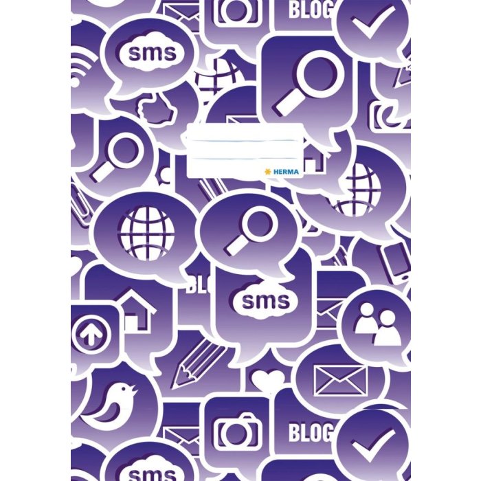 Portada cuaderno A4 Social Icons morado