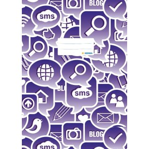 Portada cuaderno A4 Social Icons morado