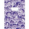 Portada cuaderno A4 Social Icons morado