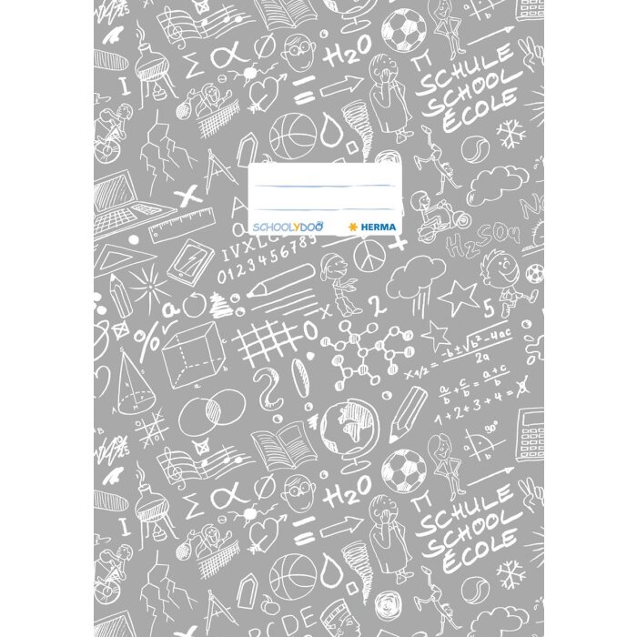 HERMA Protector de cuaderno A4 SCHOOLYDOO gris