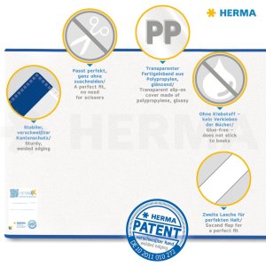 HERMÄX protector de libros delfín 270 x 540 mm