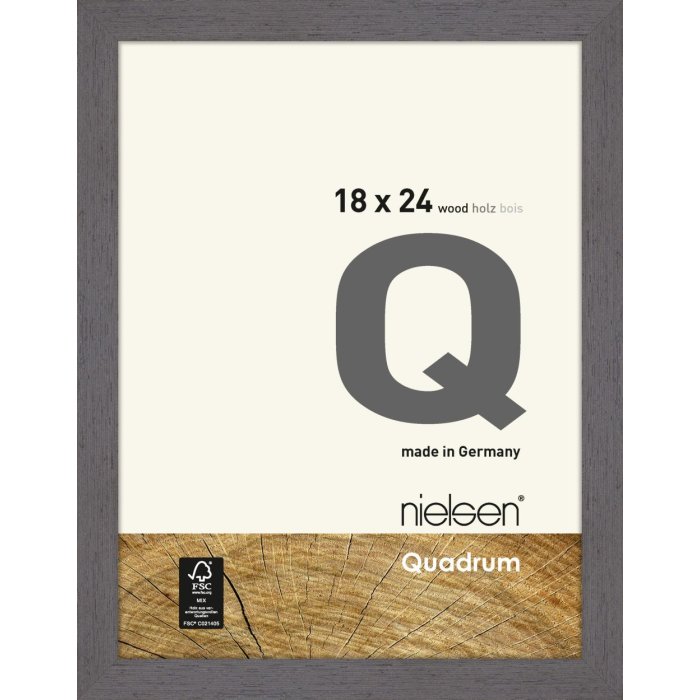 Nielsen marco de madera extraíble Quadrum 18x24 cm gris