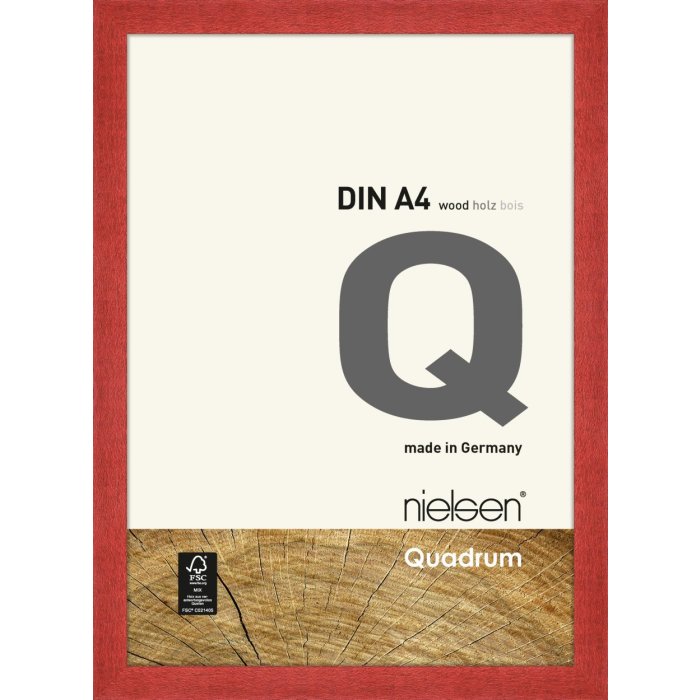 Marco de madera desmontable Quadrum 21x30 cm rojo