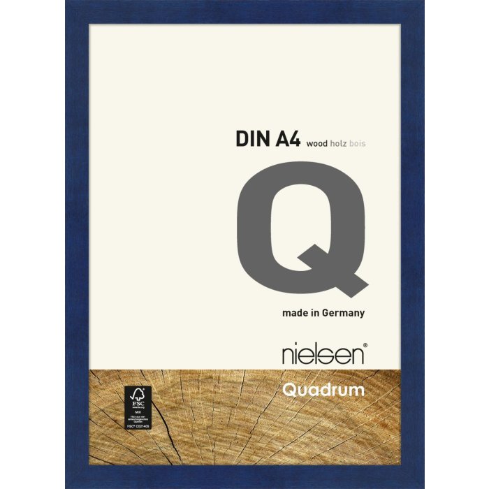 Marco de madera con clip Quadrum 21x30 cm azul
