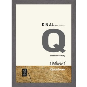 Marco de madera con clip Quadrum 21x30 cm gris