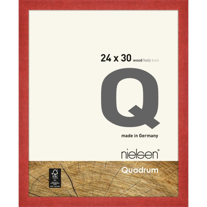 Marco de madera con clip Quadrum 24x30 cm rojo