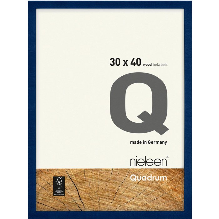 Marco de madera con clip Quadrum 24x30 cm azul