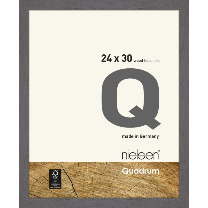Marco de madera con clip Quadrum 24x30 cm gris