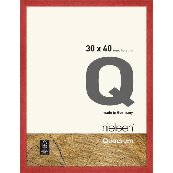 Marco de madera desmontable Quadrum 30x40 cm rojo