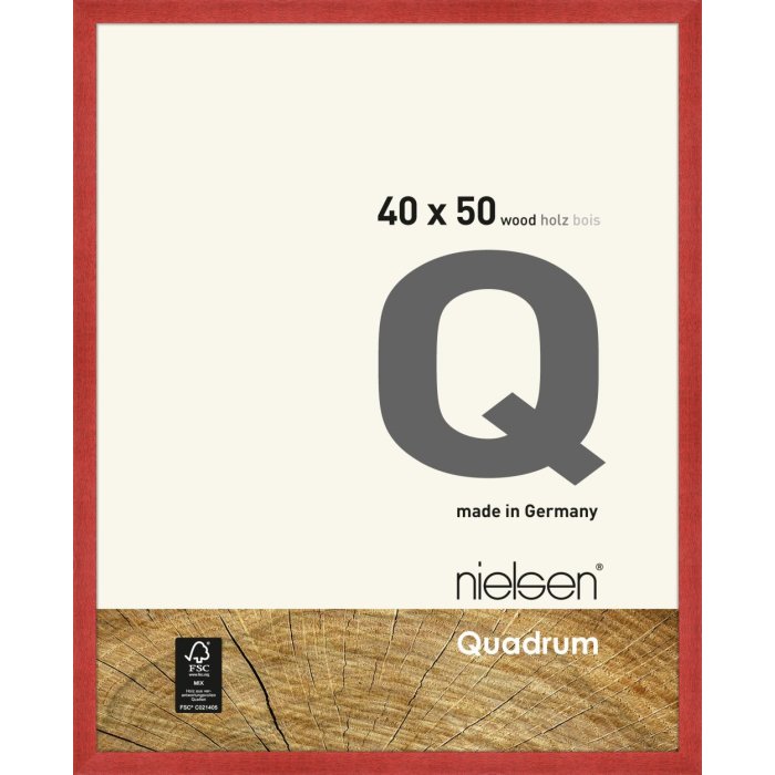 Marco de madera con clip Quadrum 40x50 cm rojo