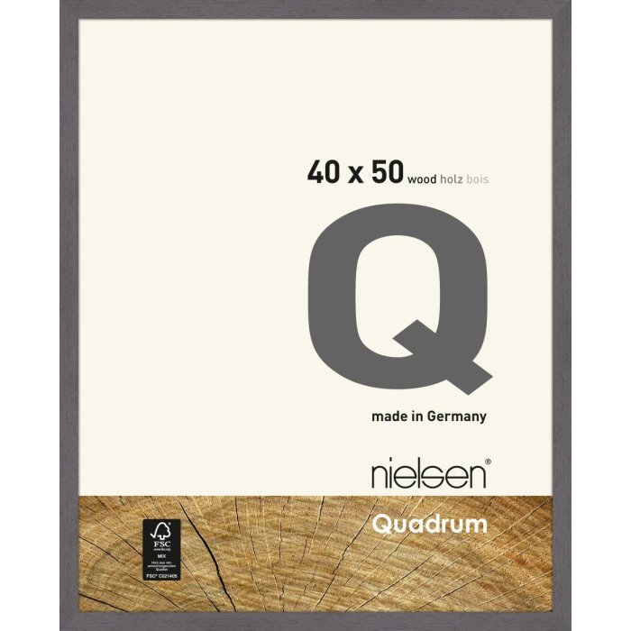 Marco de madera con clip Quadrum 40x50 cm gris