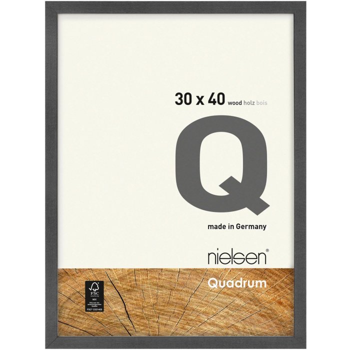 Marco de madera con clip Quadrum 40x40 cm gris